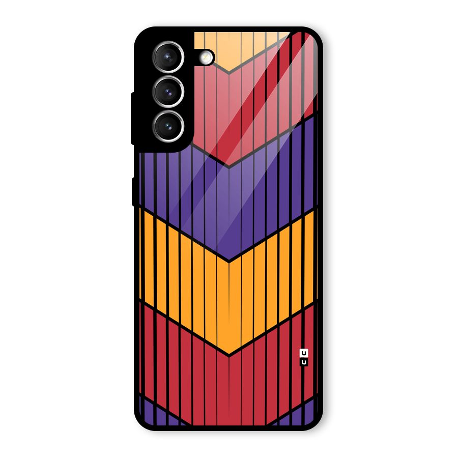 Angular Stripes Glass Back Case for Galaxy S21 5G