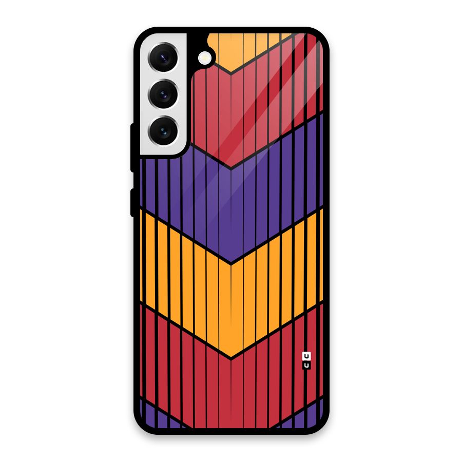 Angular Stripes Glass Back Case for Galaxy S22 Plus 5G