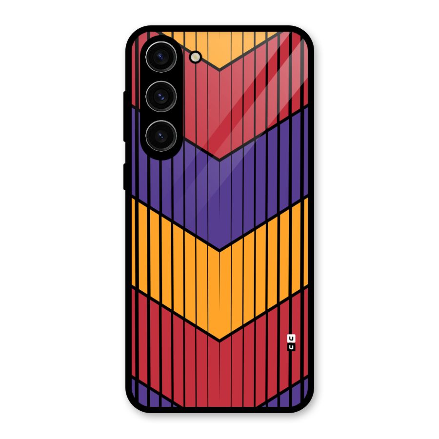 Angular Stripes Glass Back Case for Galaxy S23 Plus