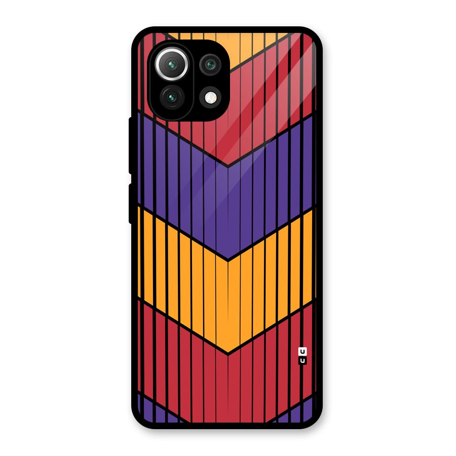 Angular Stripes Glass Back Case for Mi 11 Lite