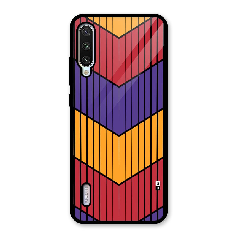 Angular Stripes Glass Back Case for Mi A3