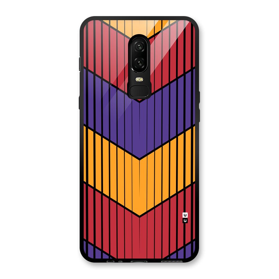 Angular Stripes Glass Back Case for OnePlus 6