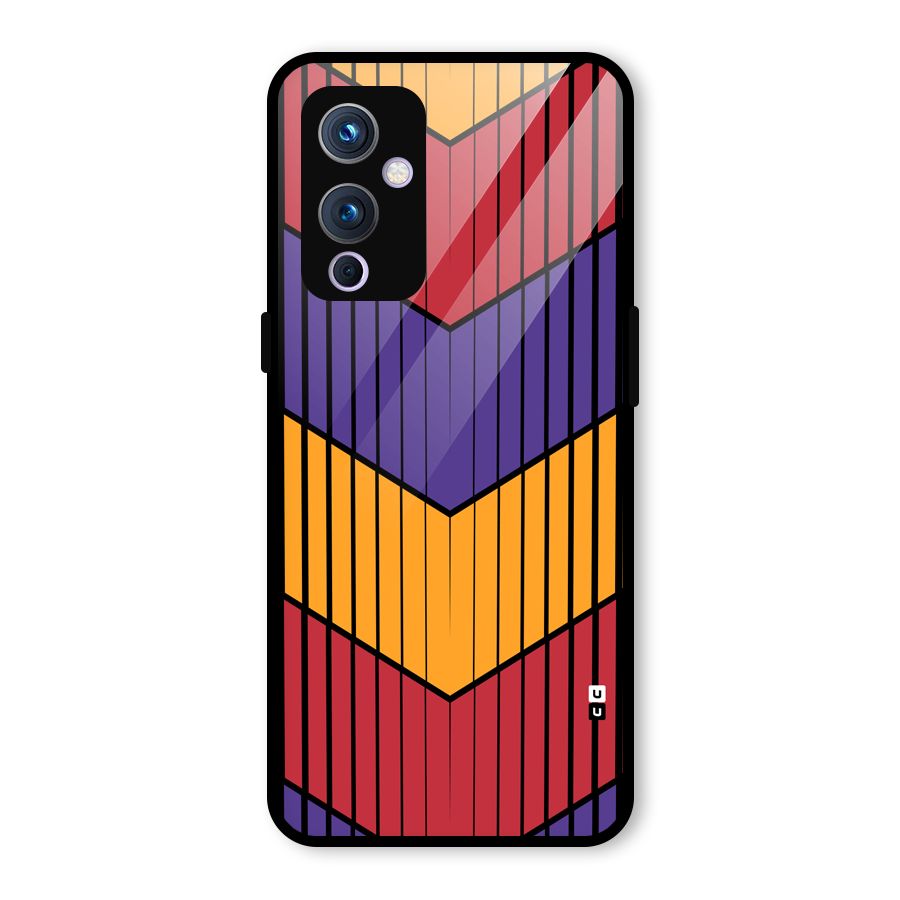 Angular Stripes Glass Back Case for OnePlus 9
