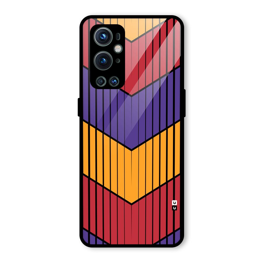 Angular Stripes Glass Back Case for OnePlus 9 Pro