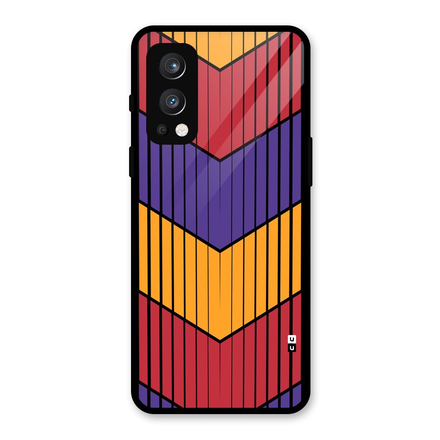 Angular Stripes Glass Back Case for OnePlus Nord 2 5G
