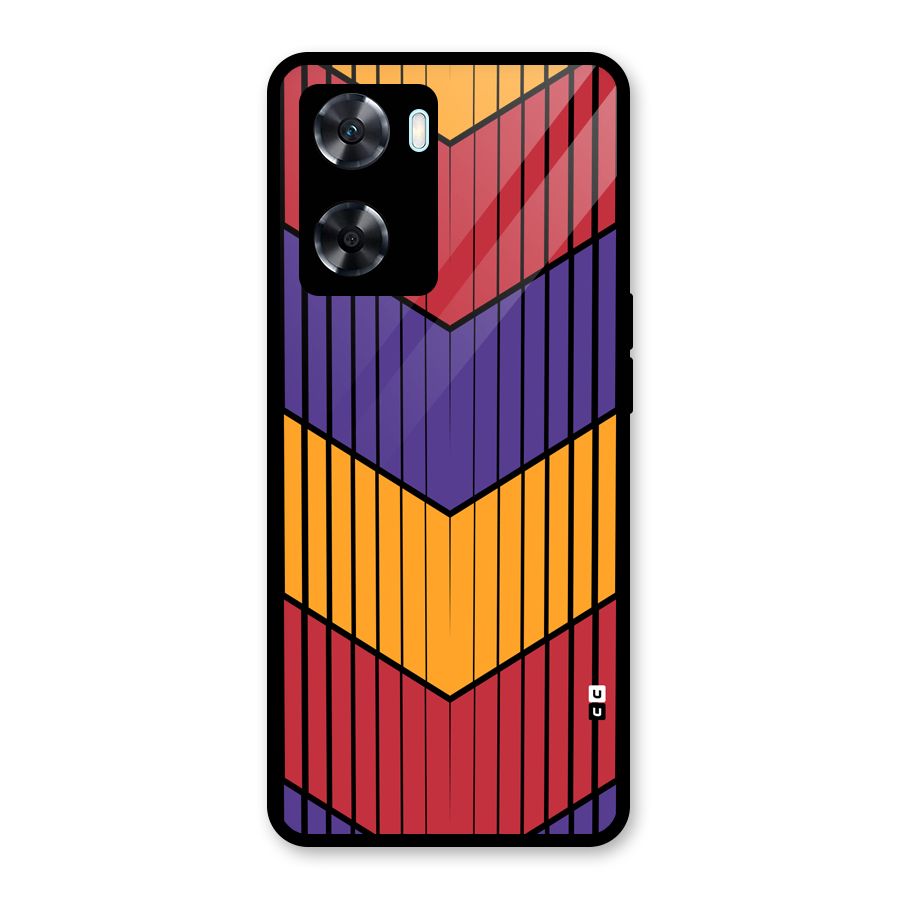 Angular Stripes Glass Back Case for Oppo A77s