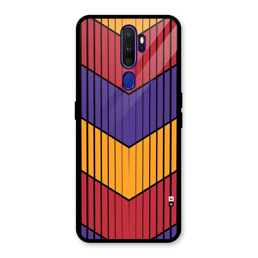 Angular Stripes Glass Back Case for Oppo A9 (2020)