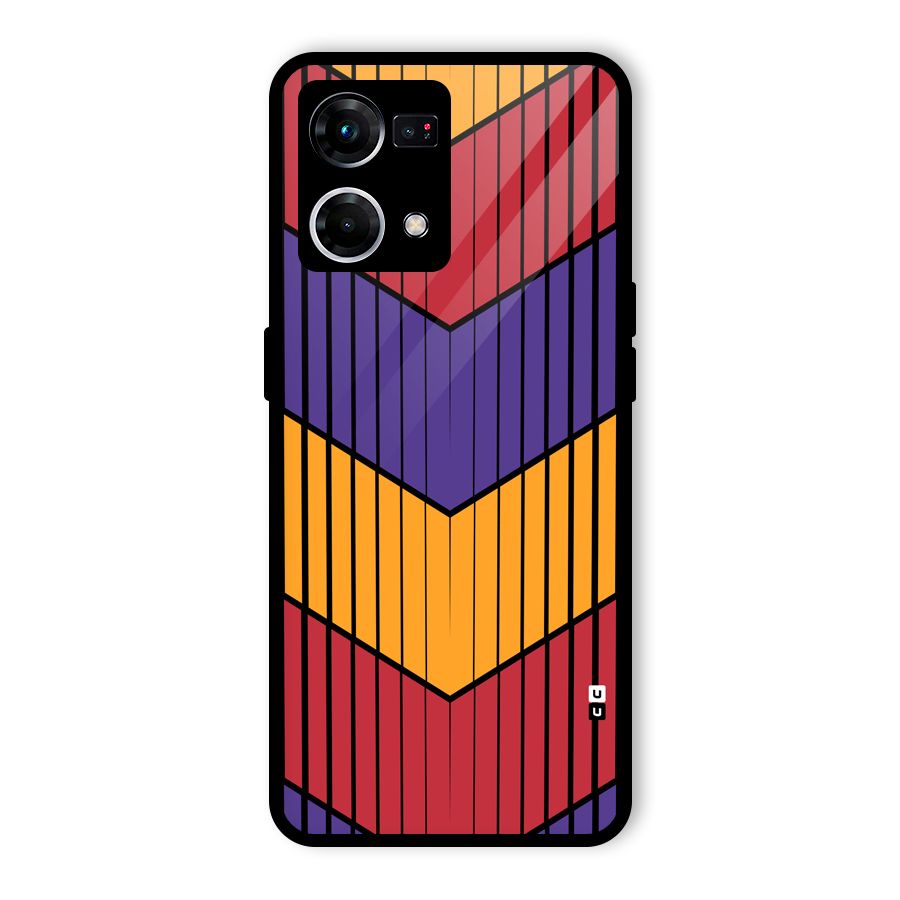 Angular Stripes Glass Back Case for Oppo F21 Pro 4G