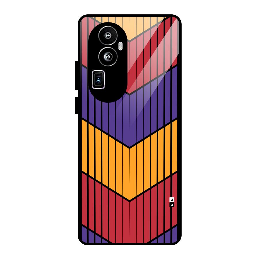 Angular Stripes Glass Back Case for Oppo Reno10 Pro Plus