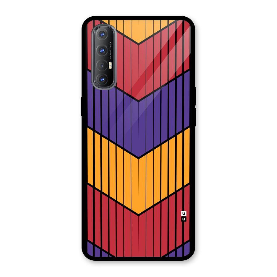 Angular Stripes Glass Back Case for Oppo Reno3 Pro