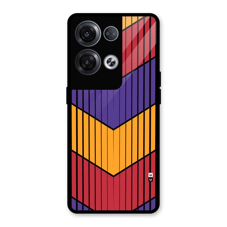 Angular Stripes Glass Back Case for Oppo Reno8 Pro 5G