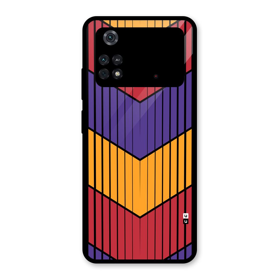 Angular Stripes Glass Back Case for Poco M4 Pro 4G