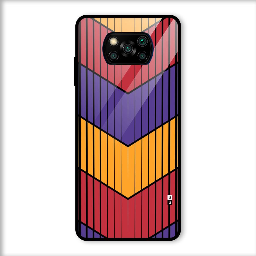 Angular Stripes Glass Back Case for Poco X3