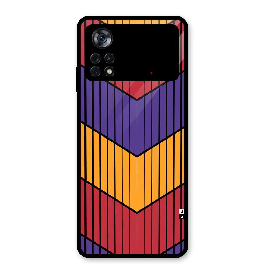 Angular Stripes Glass Back Case for Poco X4 Pro 5G