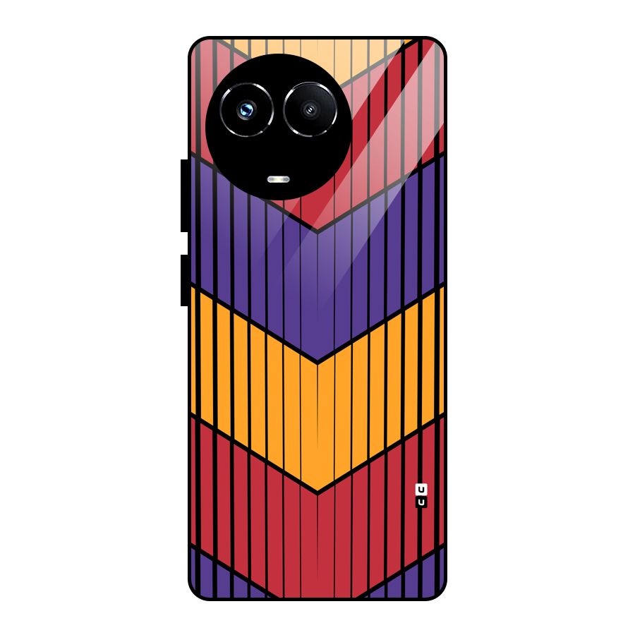 Angular Stripes Glass Back Case for Realme 11X