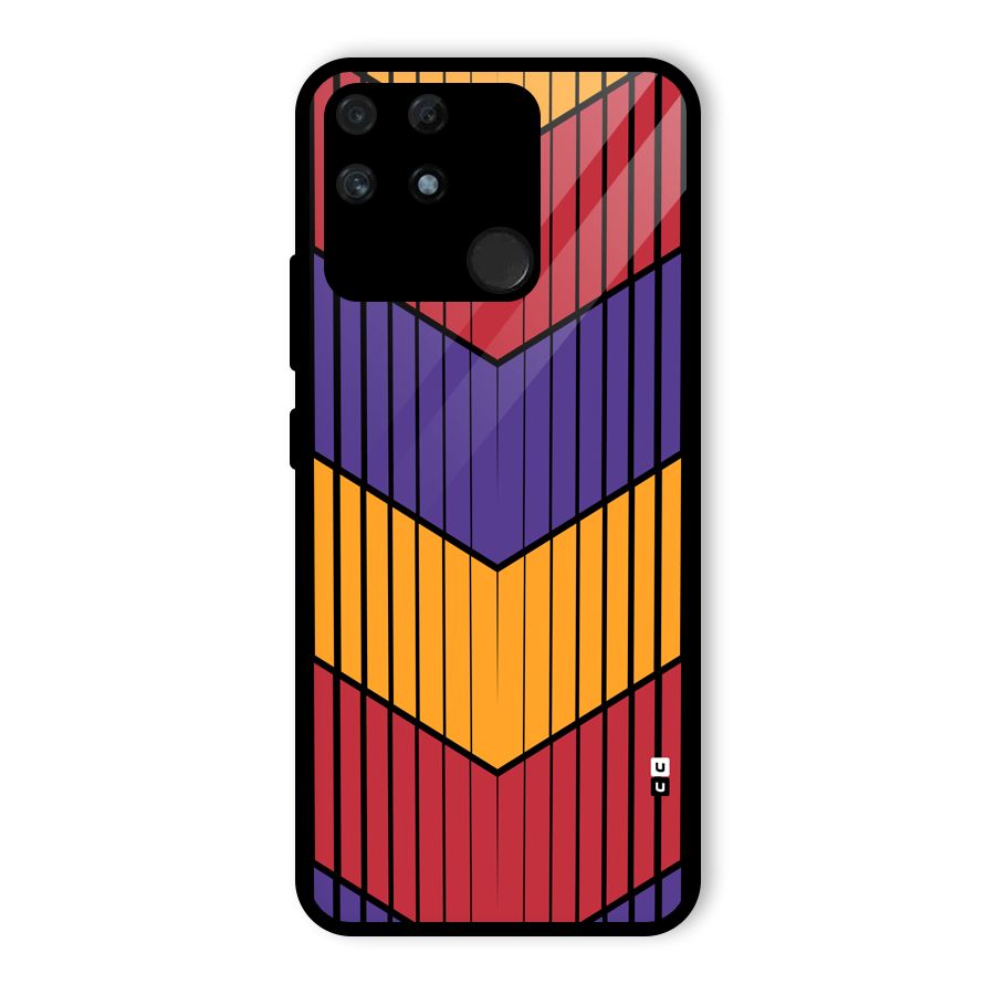 Angular Stripes Glass Back Case for Realme Narzo 50A
