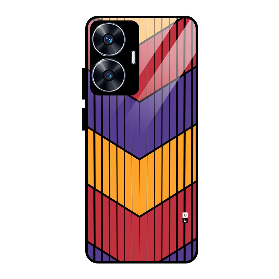 Angular Stripes Glass Back Case for Realme Narzo N55