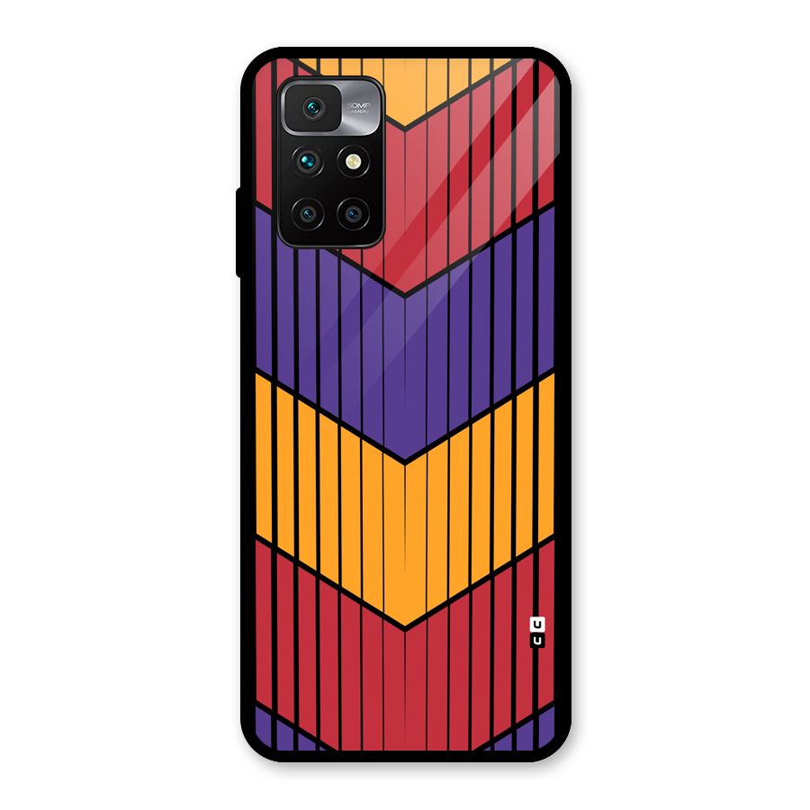 Angular Stripes Glass Back Case for Redmi 10 Prime