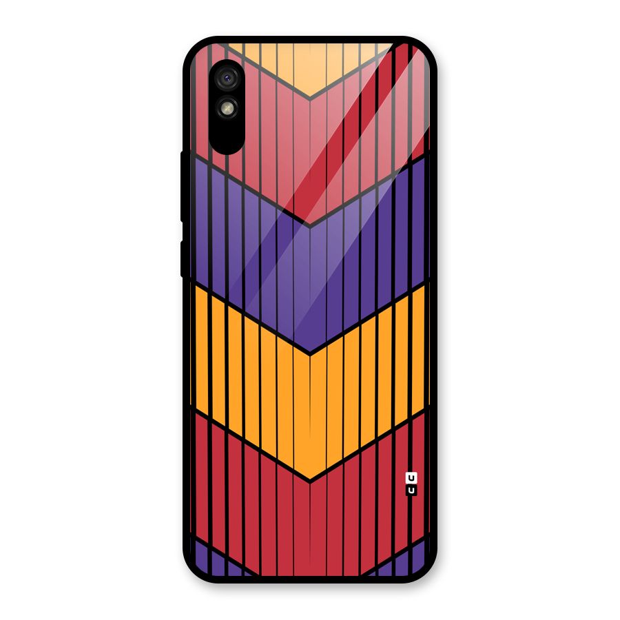 Angular Stripes Glass Back Case for Redmi 9A