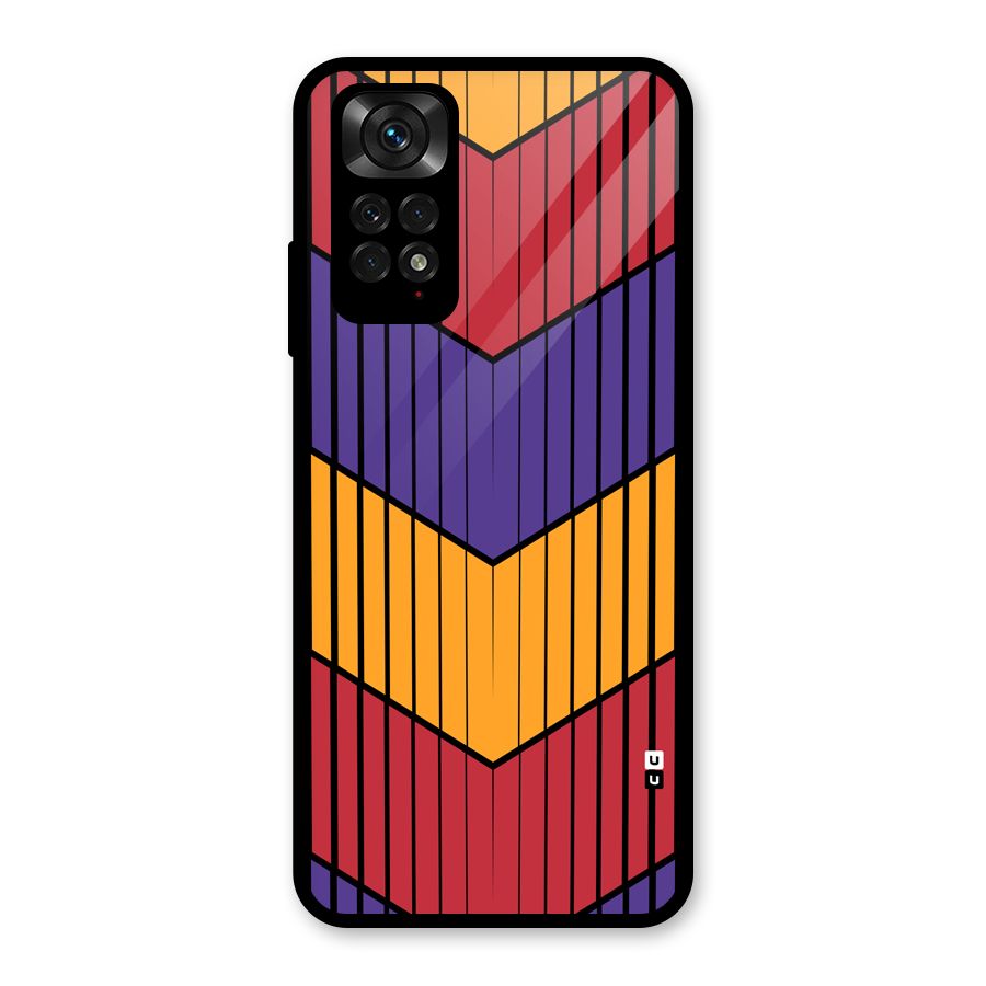 Angular Stripes Glass Back Case for Redmi Note 11