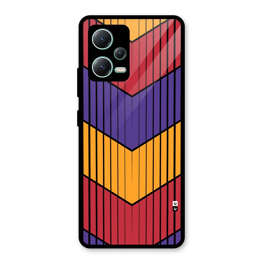 Angular Stripes Glass Back Case for Redmi Note 12 5G