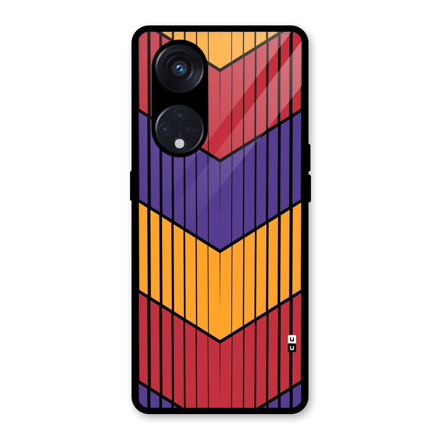 Angular Stripes Glass Back Case for Reno8 T 5G
