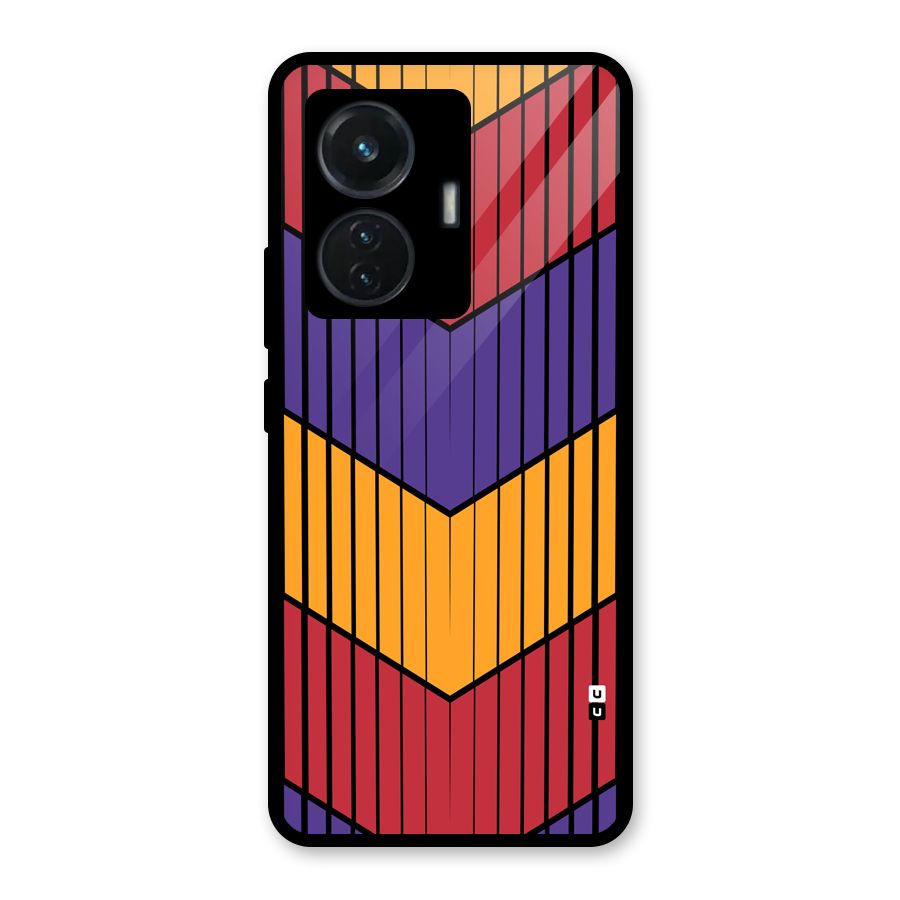 Angular Stripes Glass Back Case for Vivo T1 44W