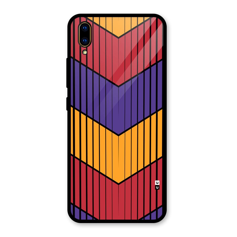 Angular Stripes Glass Back Case for Vivo V11 Pro