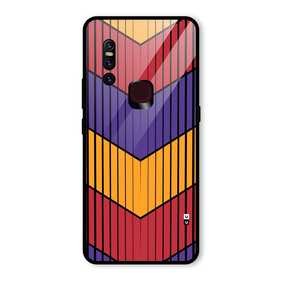 Angular Stripes Glass Back Case for Vivo V15