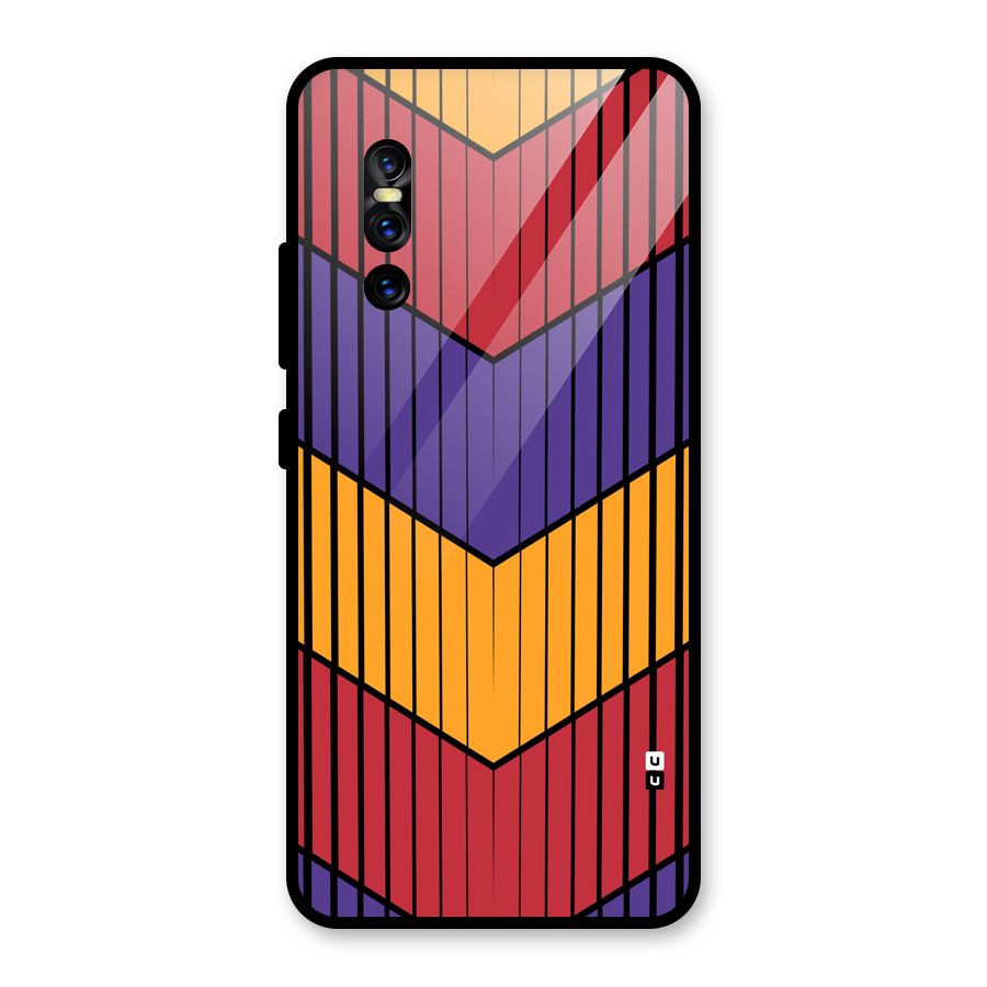 Angular Stripes Glass Back Case for Vivo V15 Pro