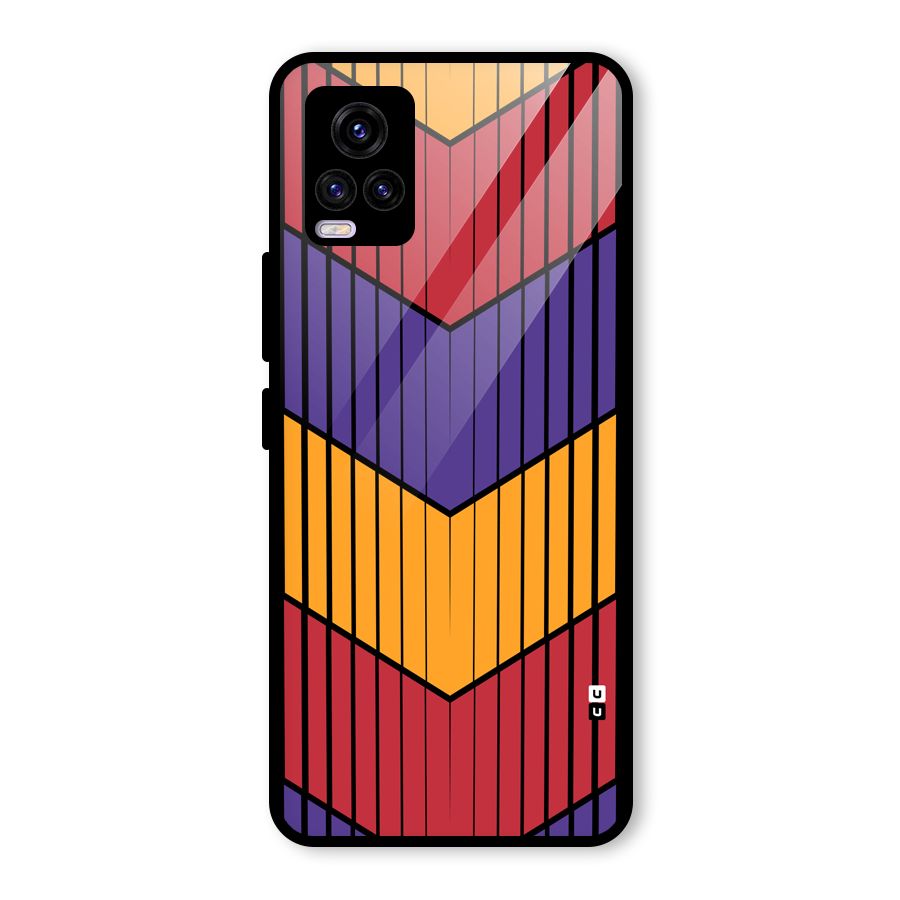 Angular Stripes Glass Back Case for Vivo V20