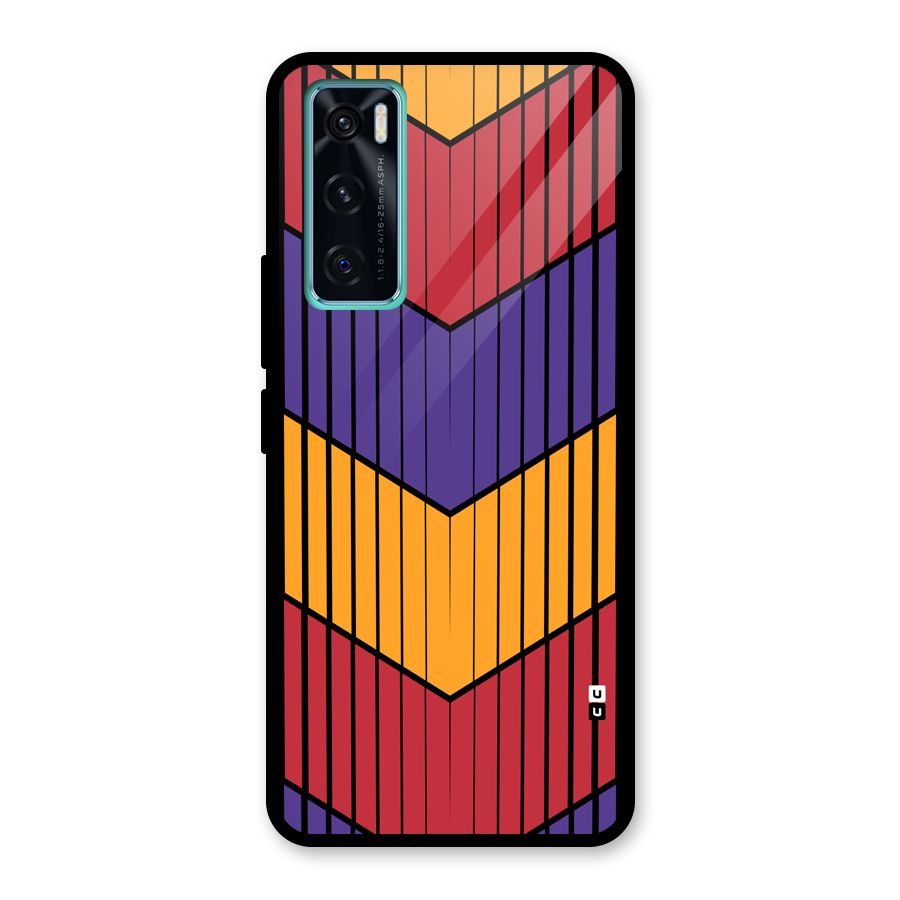 Angular Stripes Glass Back Case for Vivo V20 SE