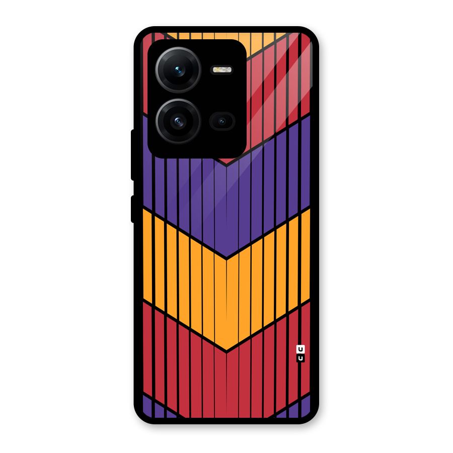 Angular Stripes Glass Back Case for Vivo V25