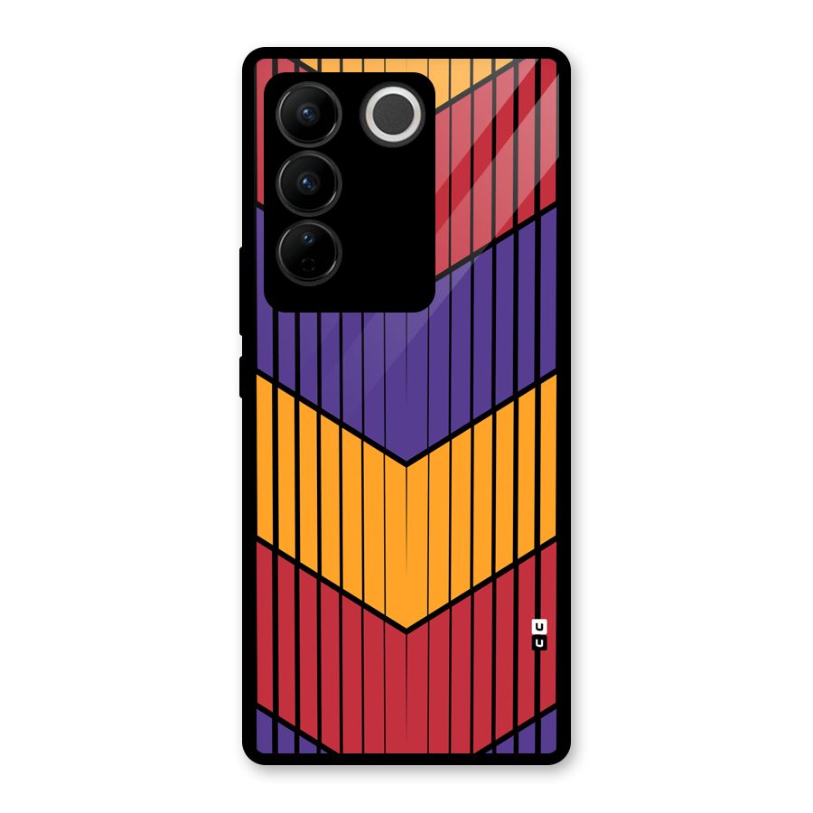 Angular Stripes Glass Back Case for Vivo V27