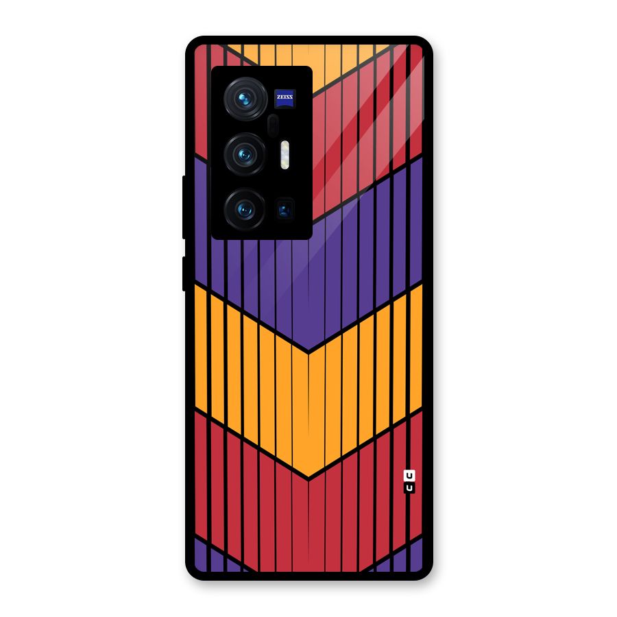 Angular Stripes Glass Back Case for Vivo X70 Pro Plus