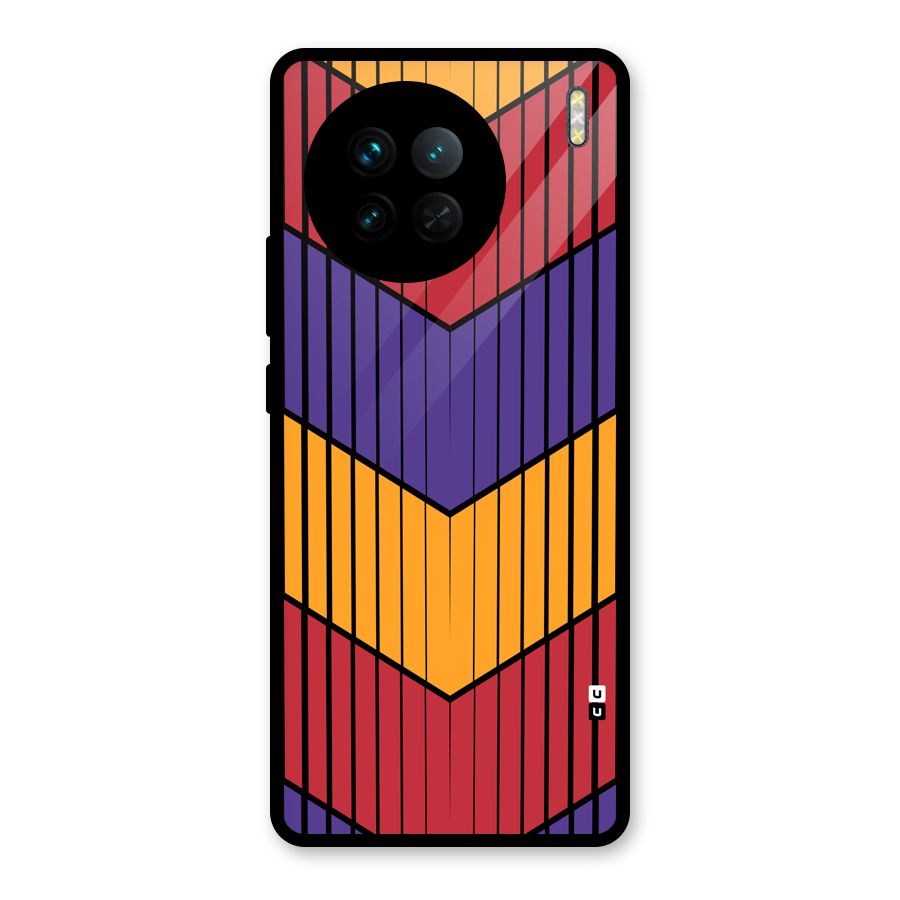 Angular Stripes Glass Back Case for Vivo X90