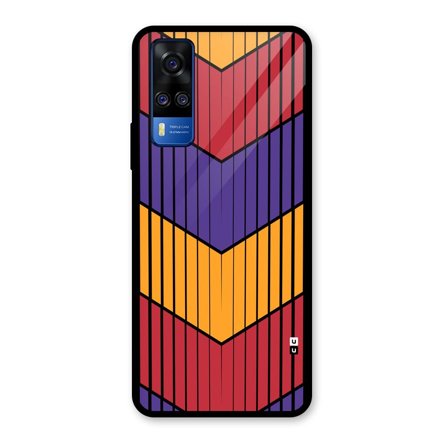 Angular Stripes Glass Back Case for Vivo Y31