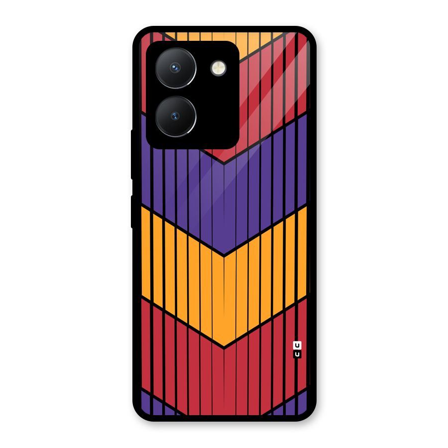 Angular Stripes Glass Back Case for Vivo Y36