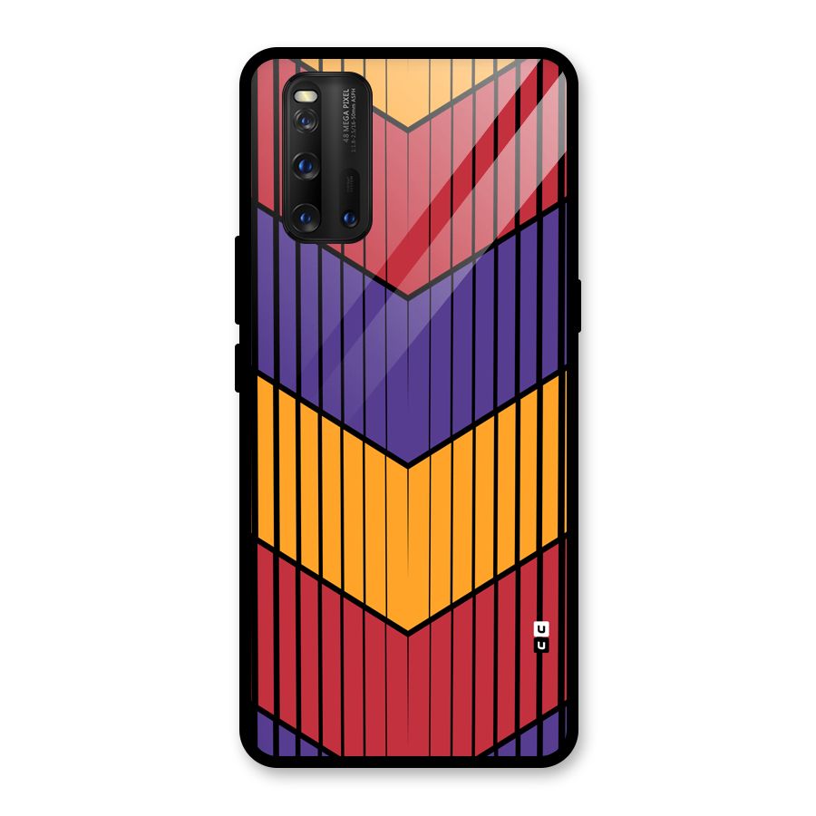 Angular Stripes Glass Back Case for Vivo iQOO 3