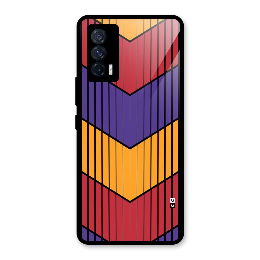 Angular Stripes Glass Back Case for Vivo iQOO 7 5G