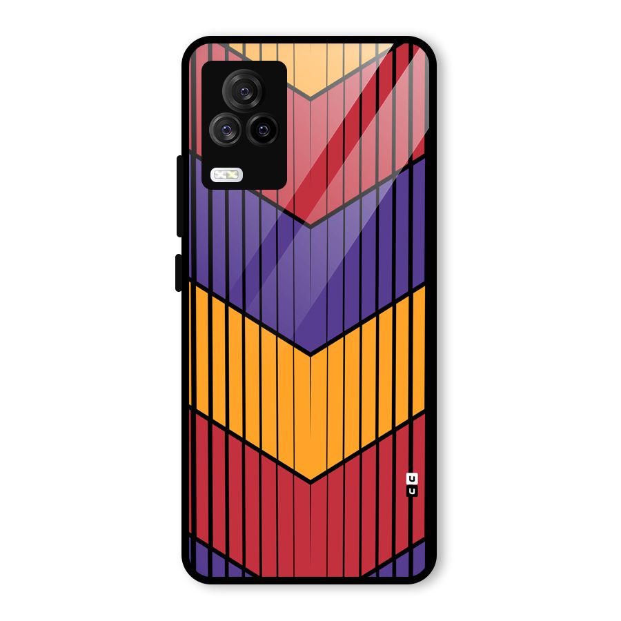 Angular Stripes Glass Back Case for Vivo iQOO 7 Legend 5G