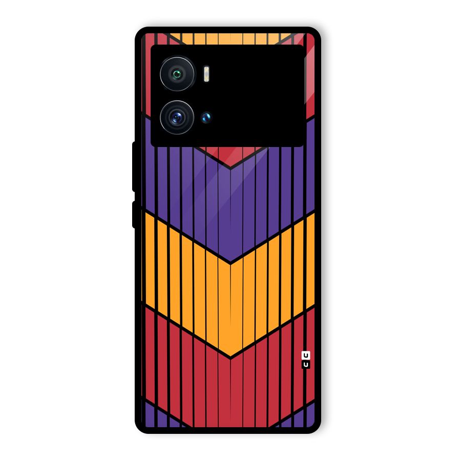 Angular Stripes Glass Back Case for Vivo iQOO 9 Pro