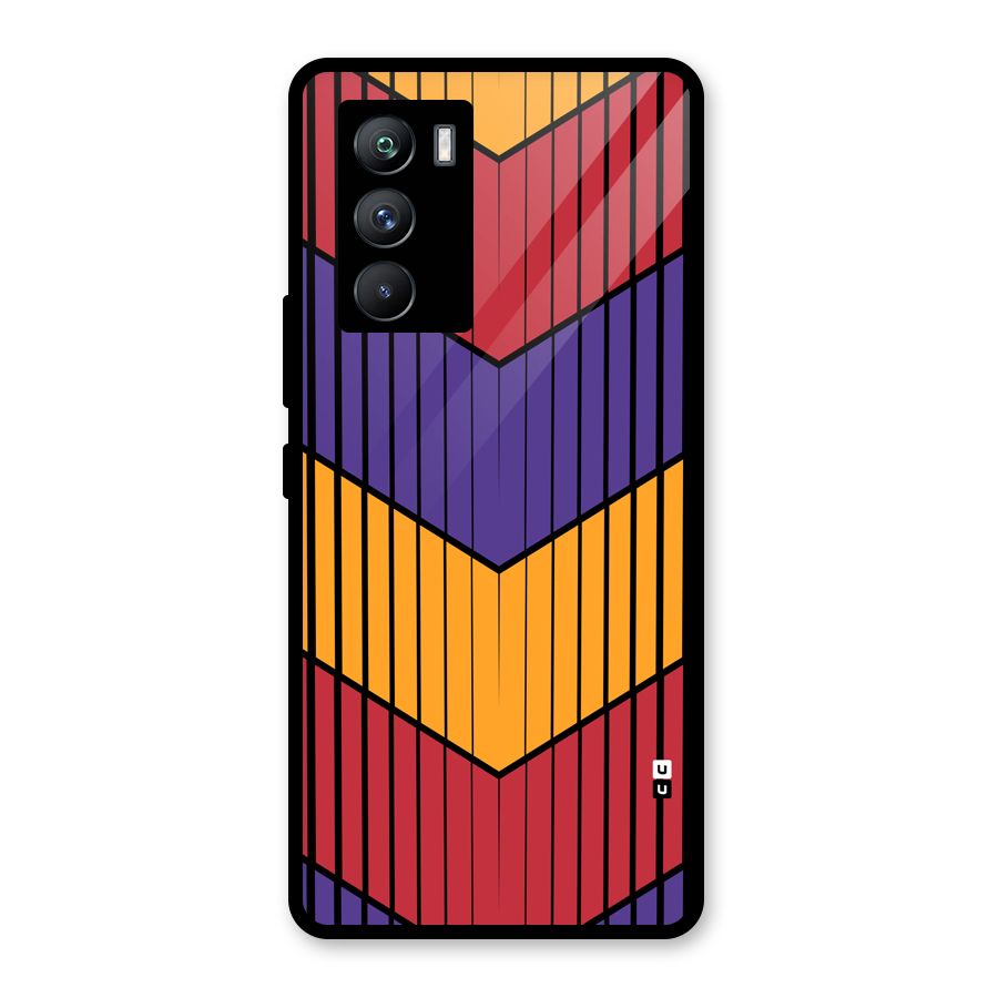 Angular Stripes Glass Back Case for Vivo iQOO 9 SE