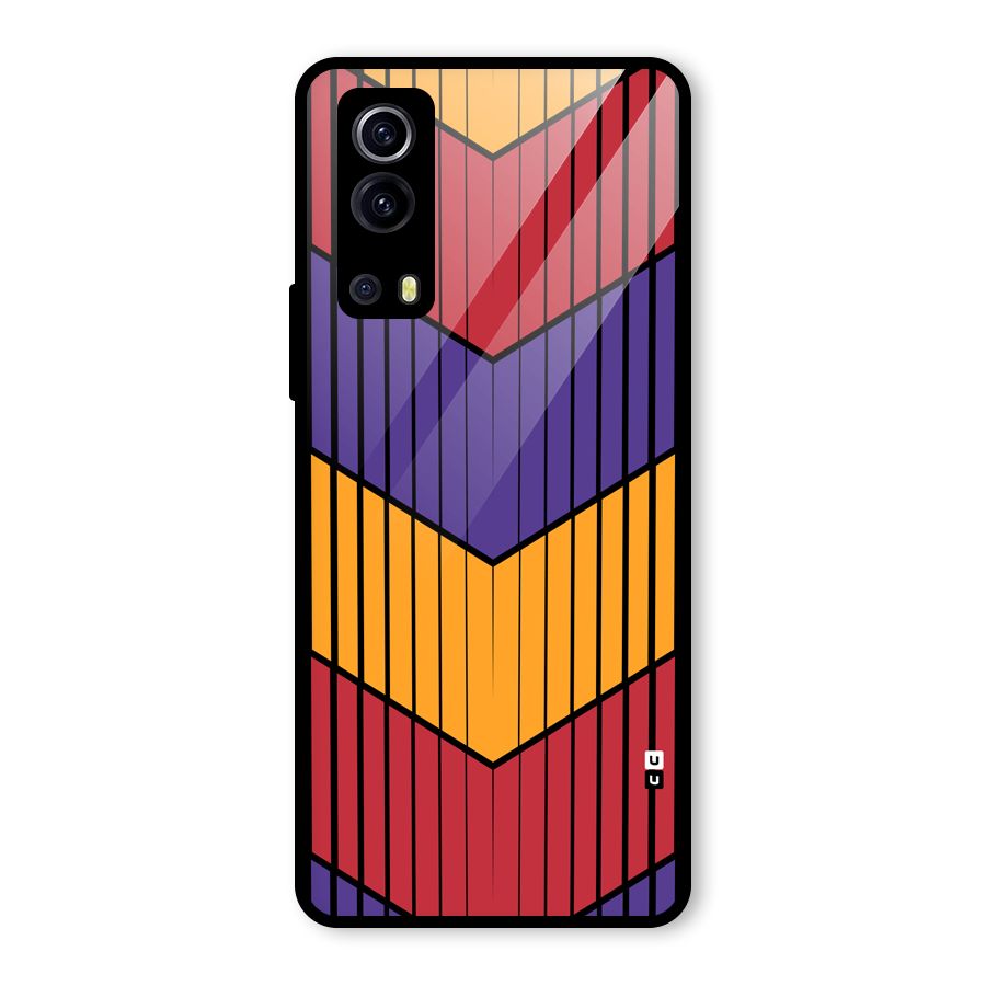 Angular Stripes Glass Back Case for Vivo iQOO Z3