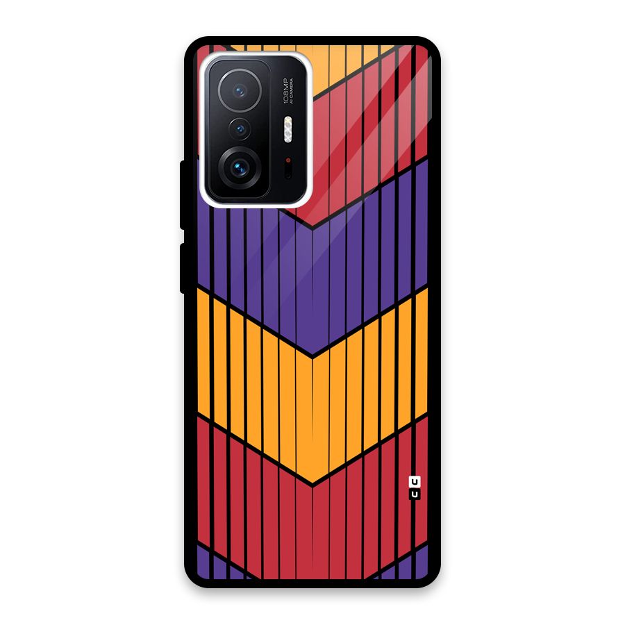Angular Stripes Glass Back Case for Xiaomi 11T Pro