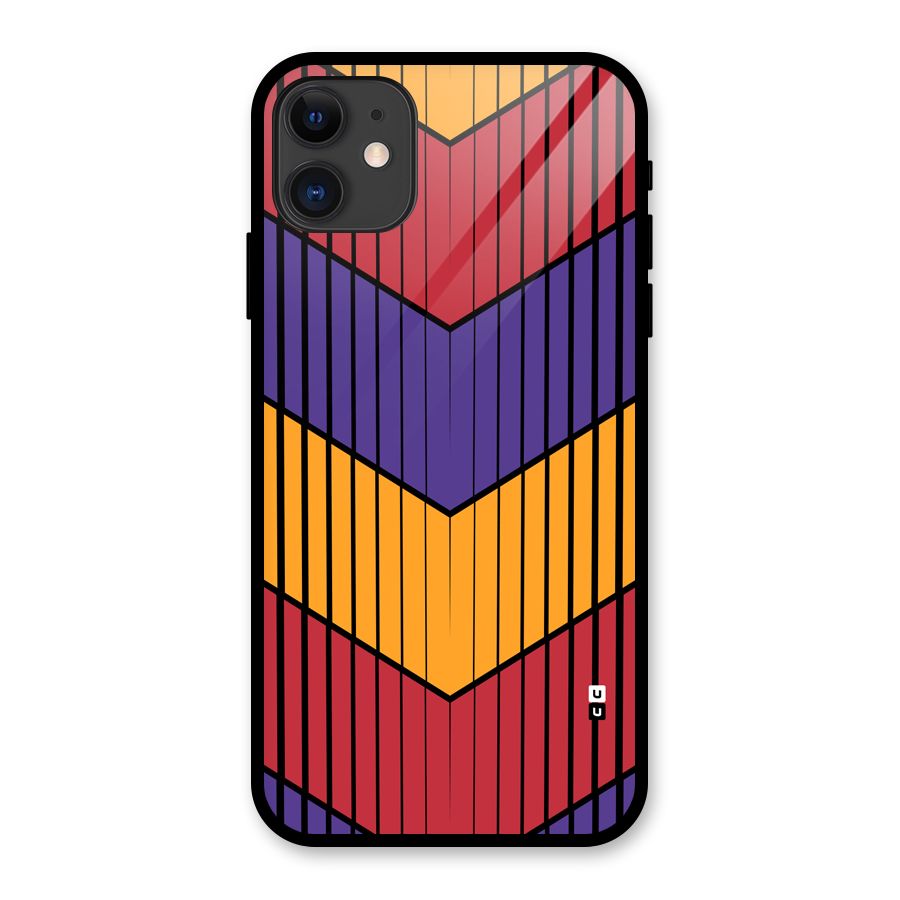 Angular Stripes Glass Back Case for iPhone 11