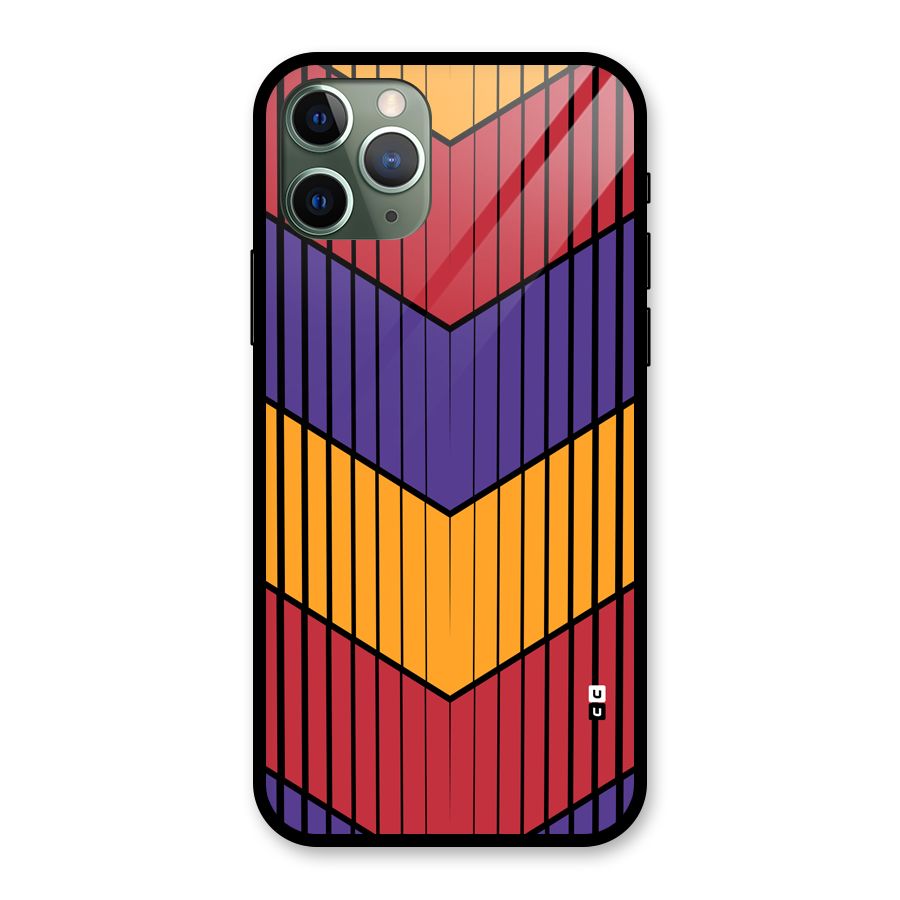 Angular Stripes Glass Back Case for iPhone 11 Pro