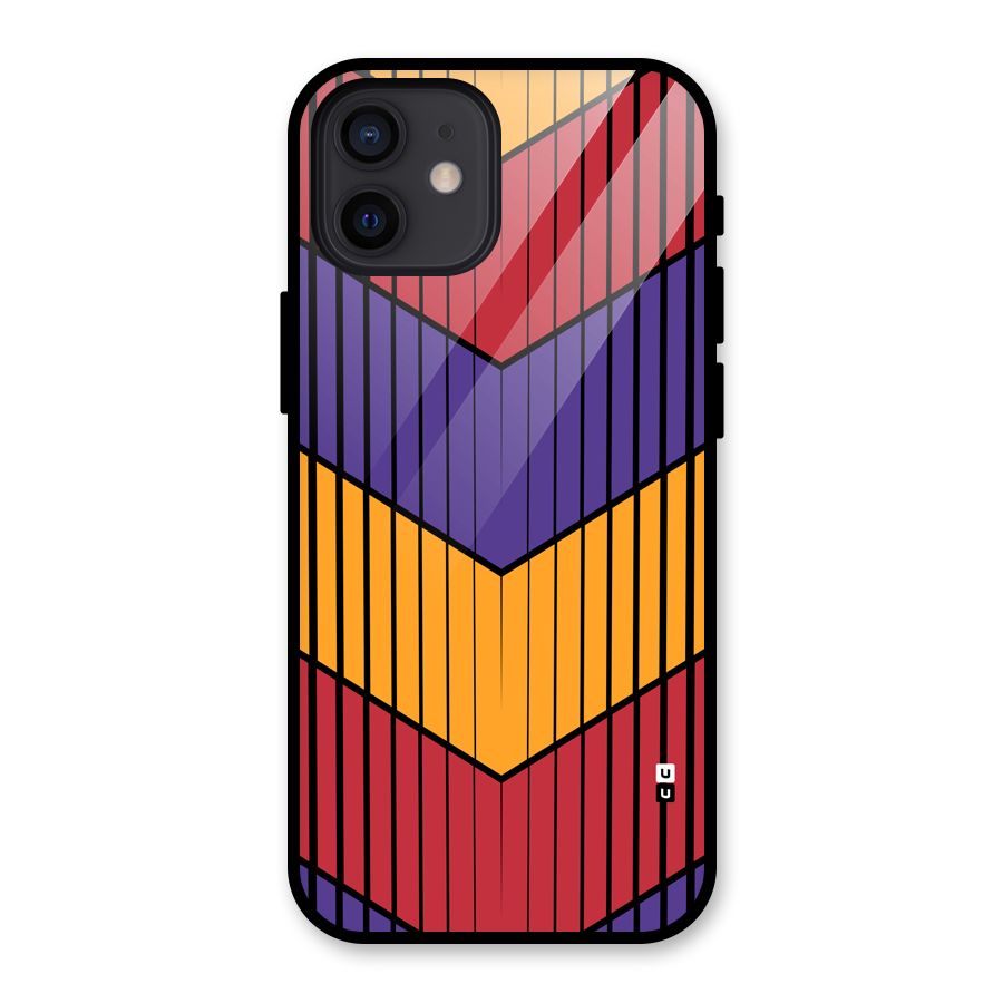 Angular Stripes Glass Back Case for iPhone 12