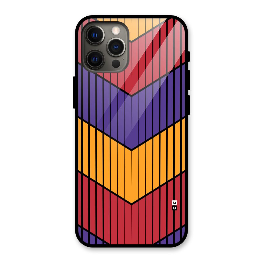 Angular Stripes Glass Back Case for iPhone 12 Pro Max