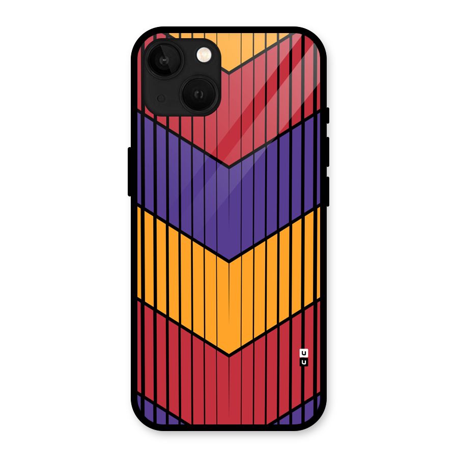 Angular Stripes Glass Back Case for iPhone 13